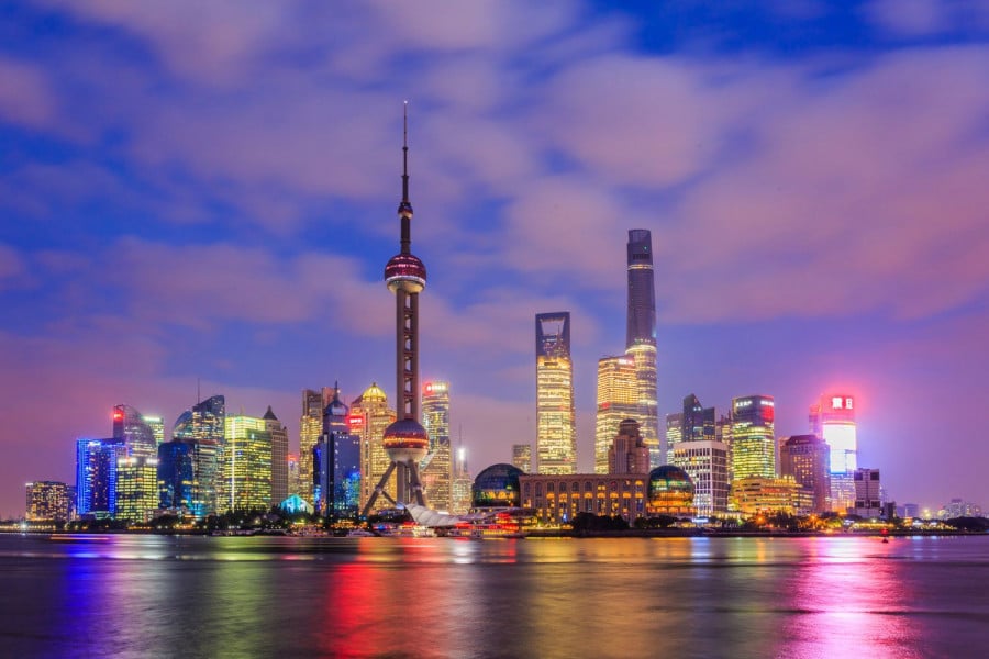 Shanghai skyline in China