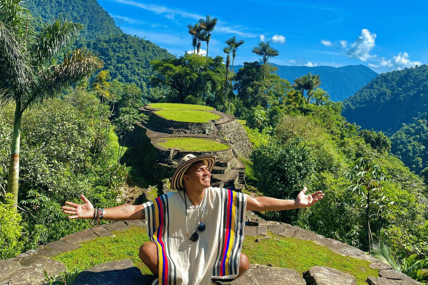 Group traveller at Ciudad Perdida in Colombia Lost City